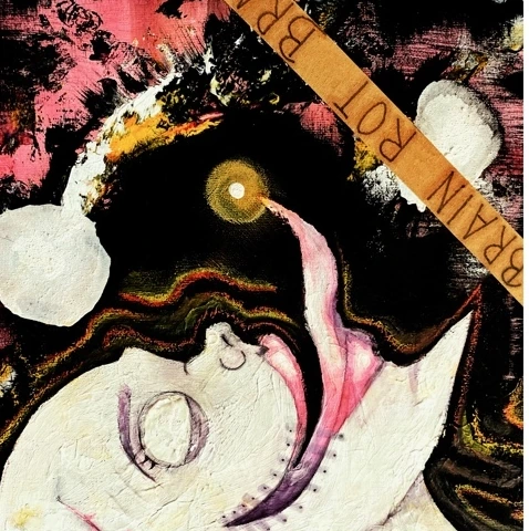 Detail oka v sýtych kontrastných farbách.